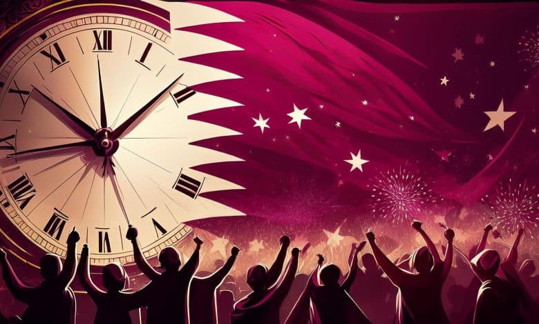 أروع تهنئة اليوم الوطني القطري 2024.. “كل عام وأنتم بخير دمتم سالمين من كل شر بمناسبة يوم قطر الوطني.”